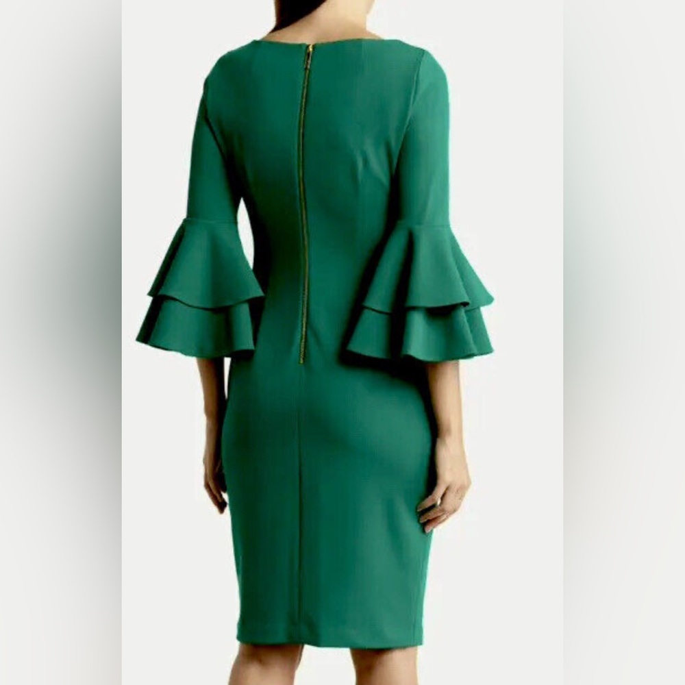 NWT CALVIN KLEIN BELL SLEEVES SHEATH DRESS - Picture 5 of 5